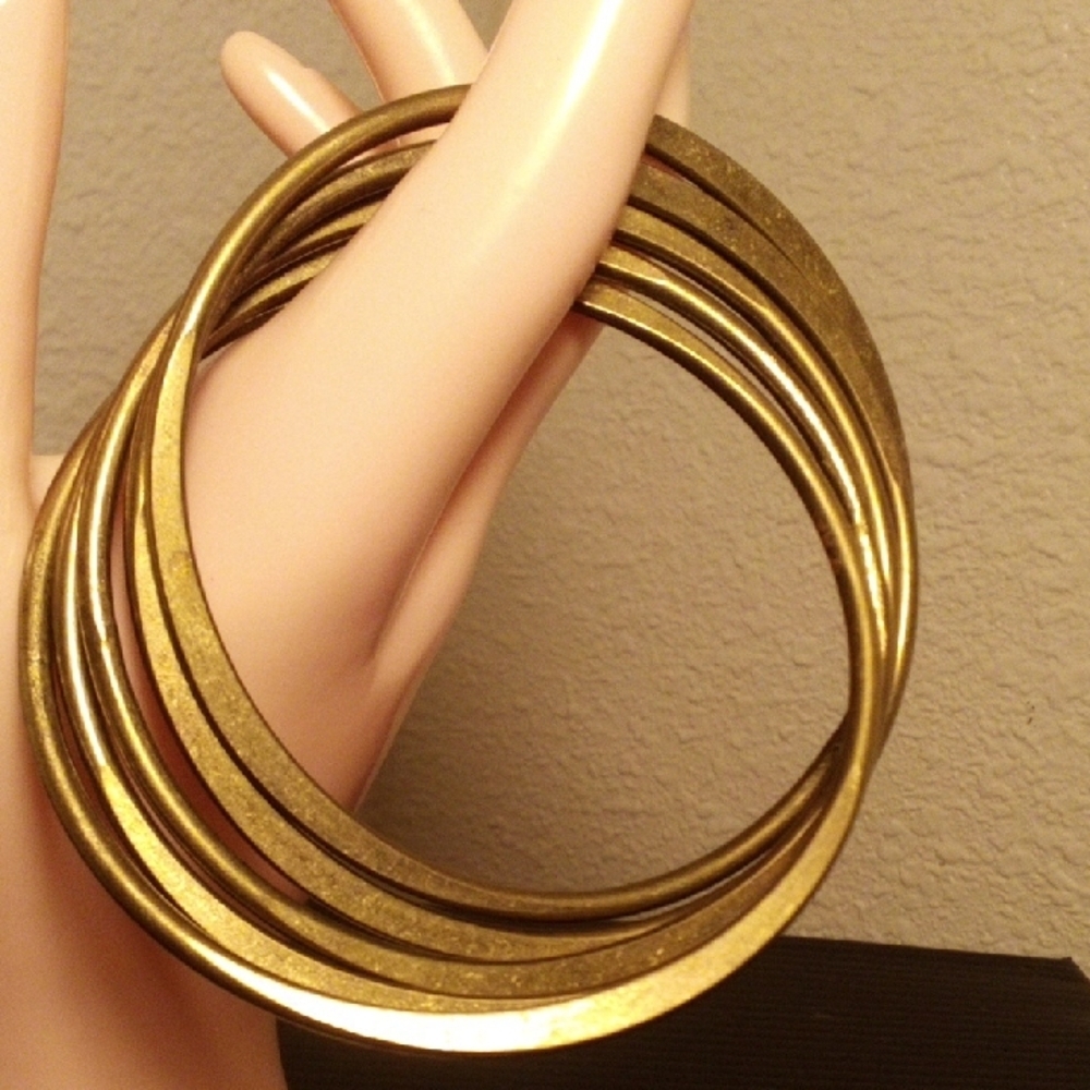 Gold Multi-Bangle Bracelet Stack - Women Jewelry